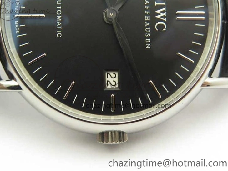MIROTIME 0518 Portofino Automatic SS TWF 1:1 Best Edition Black Dial on Black Leather Strap A TravelReady 7199